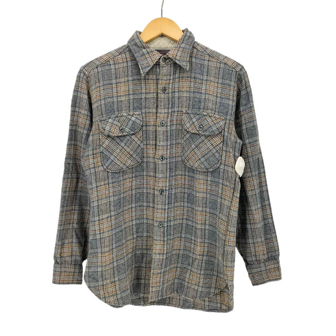 ペンドルトン PENDLETON 70s USA製 シェルボタン チェック ウールネルシャツ ボードシャツ メンズ import:M