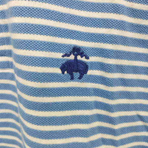 ブルックスブラザーズ 346 BROOKS BROTHERS SLIM FIT ボーダー 半袖 ポロシャツ メンズ import:XS