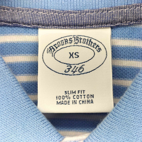 ブルックスブラザーズ 346 BROOKS BROTHERS SLIM FIT ボーダー 半袖 ポロシャツ メンズ import:XS