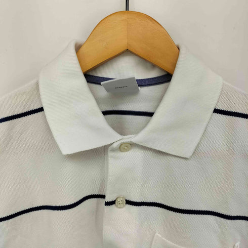 ブルックスブラザーズ 346 BROOKS BROTHERS SLIM FIT ボーダー 半袖 ポロシャツ メンズ import:XS