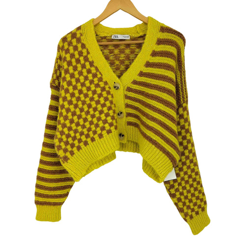 ザラ ZARA 柄切替カーディガン レディース import:M