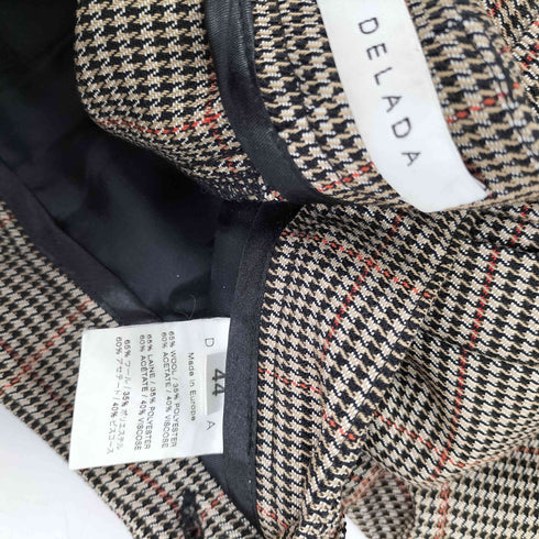 デラダ DELADA 19AW ジップフライ グレン チェック パンツ メンズ 44