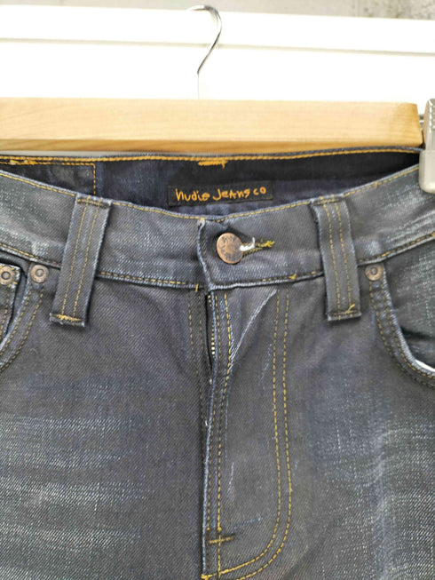 ヌーディージーンズ Nudie Jeans THINN FINN BLACK STROBO スキニーデニムパンツ メンズ 28×32
