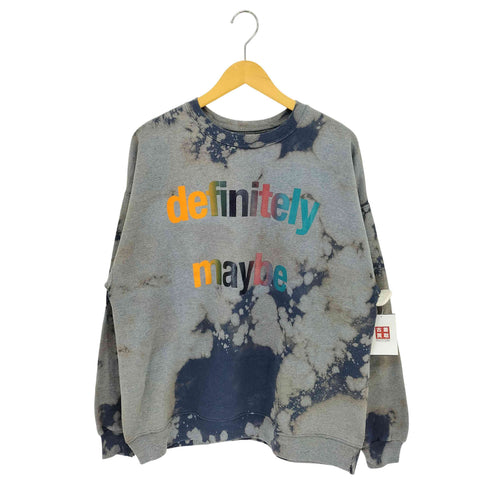 エーアイイー AiE definitely maybe ブリーチデザイン クルーネック スウェット トレーナー メンズ XL