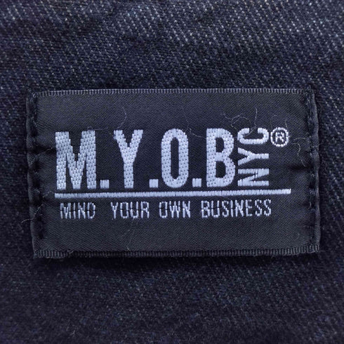 エムワイオービーエヌワイシー M.Y.O.B NYC アームジップブラックデニムジャケット メンズ