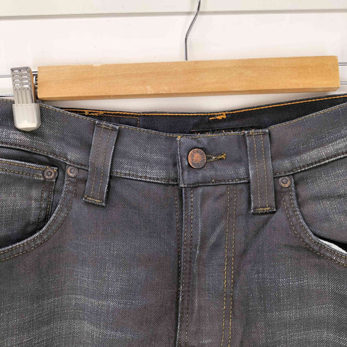 ヌーディージーンズ Nudie Jeans THINN FINN BLACK STROBO スキニーデニムパンツ メンズ 30×32