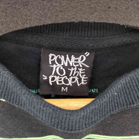 パワートゥザピープル POWER TO THE PEOPLE ボーダー柄 ノースリーブ タンクトップ カットソー メンズ M