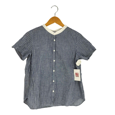 パークス PARKES バンドカラー ストライプ半袖シャツ レディース JPN:M