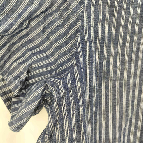 パークス PARKES バンドカラー ストライプ半袖シャツ レディース JPN:M