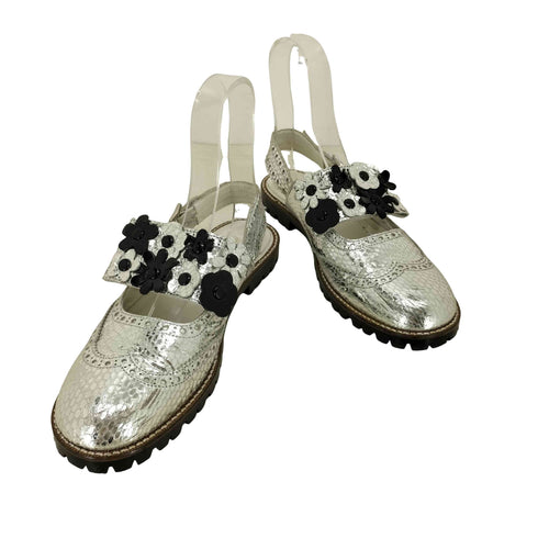 トリココムデギャルソン tricot COMME des GARCONS フラワーモチーフ ウィングチップクロッグサンダル レディース JPN:23.5