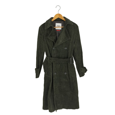 ザラ ZARA ベルテッド コーデュロイ トレンチコート レディース import:XS