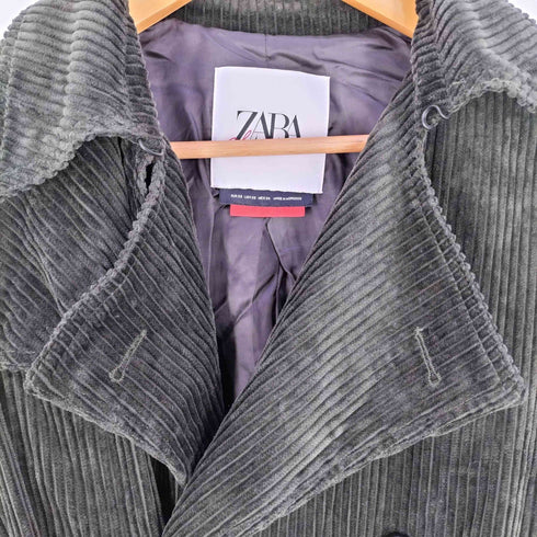 ザラ ZARA ベルテッド コーデュロイ トレンチコート レディース import:XS