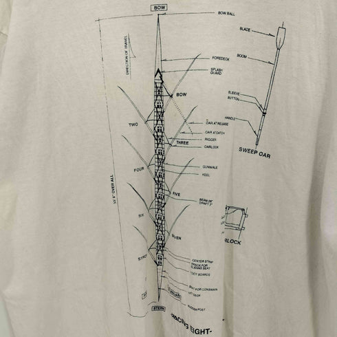 フルーツオブザルーム FRUIT OF THE LOOM 90s USA製 ボート・テキストプリント クルーネックTシャツ メンズ import:XL