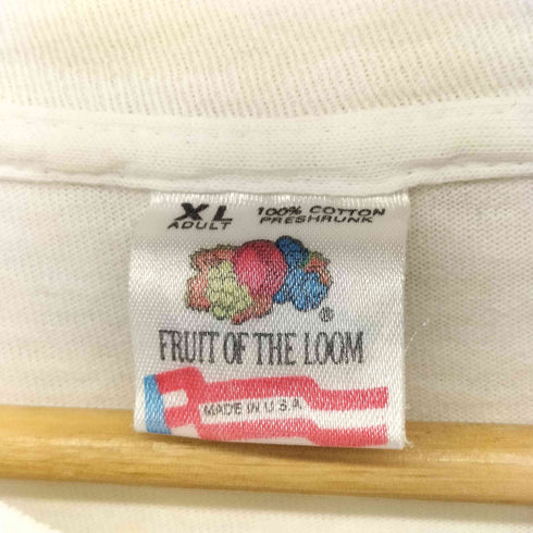 フルーツオブザルーム FRUIT OF THE LOOM 90s USA製 ボート・テキストプリント クルーネックTシャツ メンズ import:XL