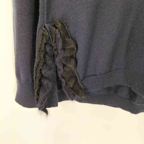 トリココムデギャルソン tricot COMME des GARCONS AD2019 ウール ナイロン アクリル ミックスファブリック 裾フリルカット ニット セーター レディース JPN:M