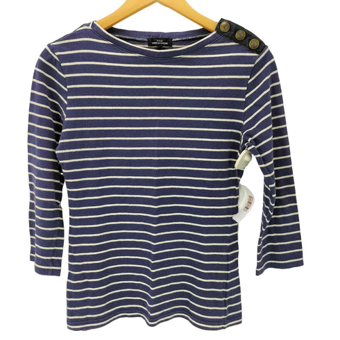 トリココムデギャルソン tricot COMME des GARCONS カレッジボタン 装飾 ボーダー L/S Tシャツ レディース JPN:S