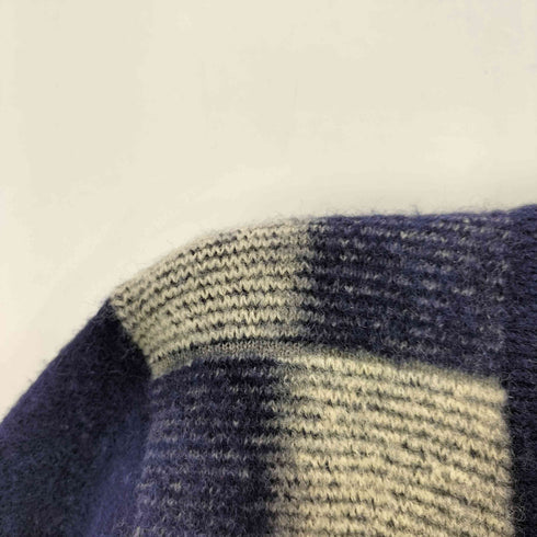 シュミーズラコステ CHEMISE LACOSTE ロゴ ワッペン ブラッシュ ブロックチェック Vネック ウール ニット セーター レディース