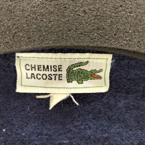 シュミーズラコステ CHEMISE LACOSTE ロゴ ワッペン ブラッシュ ブロックチェック Vネック ウール ニット セーター レディース