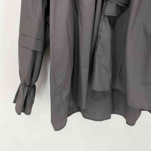 wee9s big collar frill blouse 付け襟ビッグカラーフリルブラウスチュニック レディース FREE