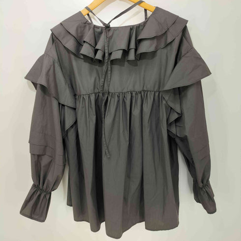wee9s big collar frill blouse 付け襟ビッグカラーフリルブラウスチュニック レディース FREE