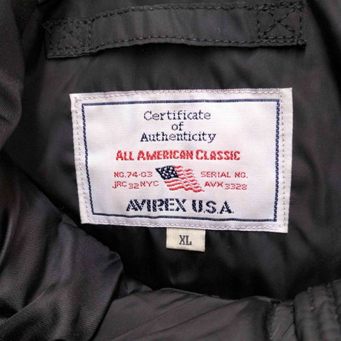 アヴィレックス AVIREX キルティング フライトジャケット メンズ JPN:XL
