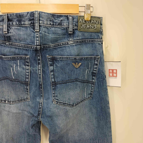 アルマーニジーンズ ARMANI JEANS ダメージ加工 ストレートデニムパンツ Y2K メンズ 31/30