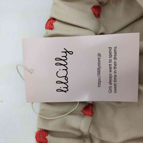 リルリリー lilLilly 24SS ハート 刺繍 フロントボタン ミニ スカート レディース FREE