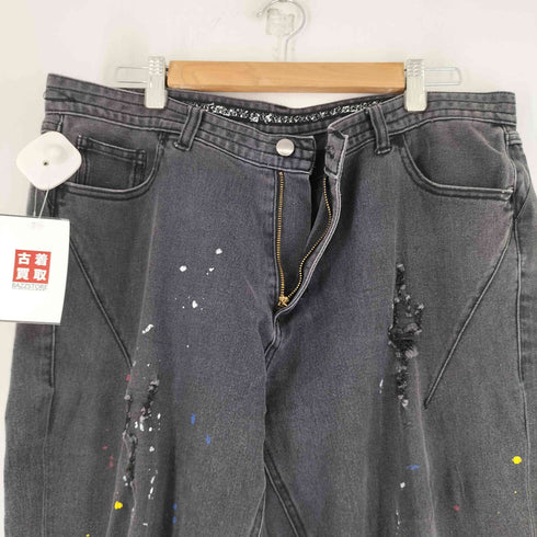 ペイントデザイン ダメージデニムパンツ メンズ JPN:XL