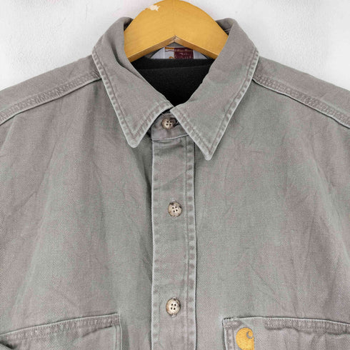 カーハート Carhartt レギュラーカラー フラップポケット サンドストーン ロゴ刺繍 L/S ワーク ネル シャツ メンズ