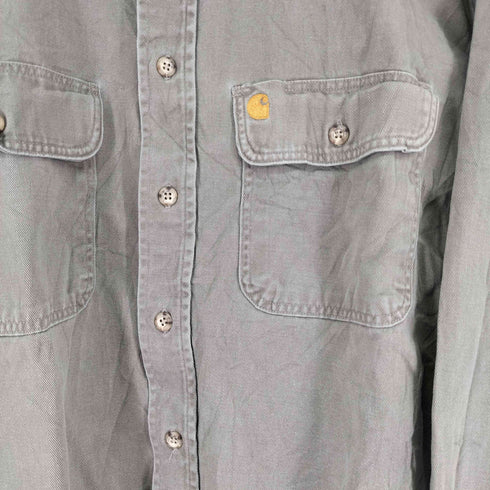 カーハート Carhartt レギュラーカラー フラップポケット サンドストーン ロゴ刺繍 L/S ワーク ネル シャツ メンズ