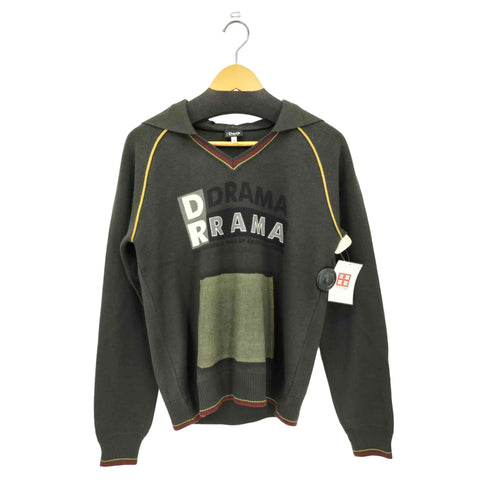 ディーアンドジードルチェアンドガッバーナ D&G DOLCE&GABBANA 00s ラバープリント ウールニット プルオーバーパーカー Y2K メンズ S