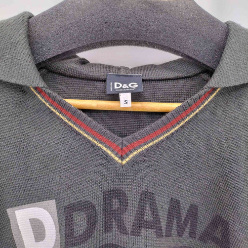 ディーアンドジードルチェアンドガッバーナ D&G DOLCE&GABBANA 00s ラバープリント ウールニット プルオーバーパーカー Y2K メンズ S