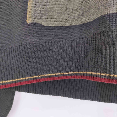 ディーアンドジードルチェアンドガッバーナ D&G DOLCE&GABBANA 00s ラバープリント ウールニット プルオーバーパーカー Y2K メンズ S