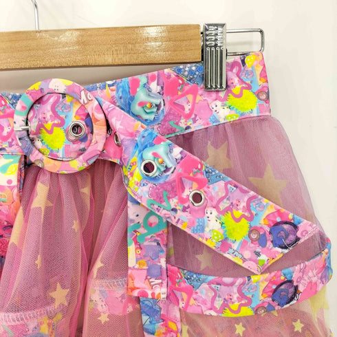 6%DOKIDOKI 総柄メッシュ切替ミニスカート レディース