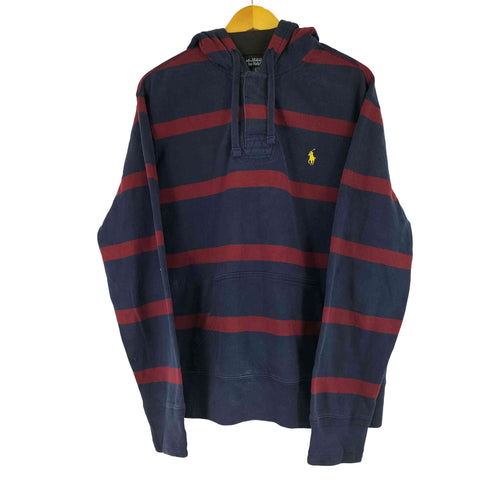 ポロバイラルフローレン Polo by RALPH LAUREN ポニー刺繍 ボーダー柄 ヘンリーネック パーカー メンズ import:L