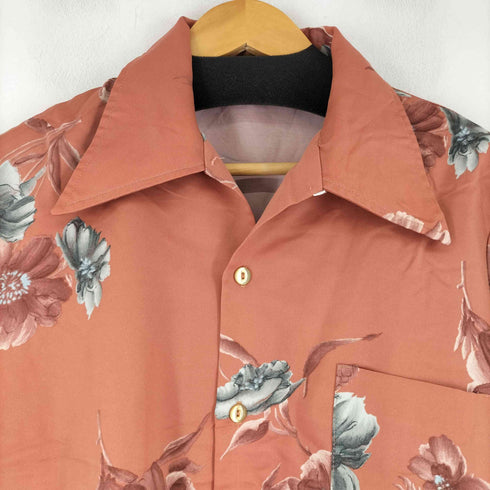 70S 花柄 開襟シャツ メンズ JPN:L