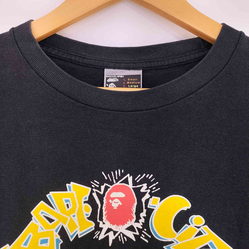 アベイシングエイプ A BATHING APE 00s BAPE CITY エイプヘッドプリント クルーネックTシャツ メンズ JPN:L
