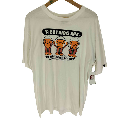 アベイシングエイプ A BATHING APE 00S BABY MILO ベイビーマイロ プリント クルーネック Tシャツ メンズ JPN:L