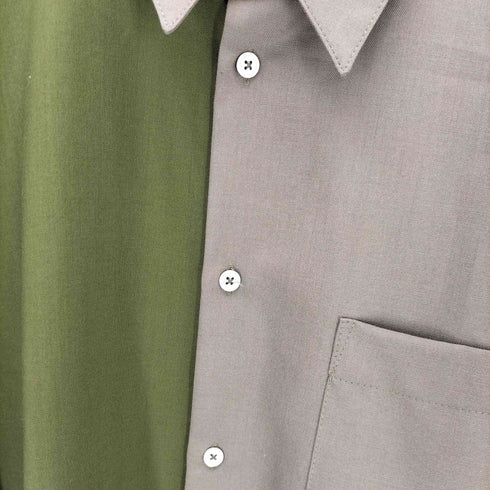 マルニ MARNI 22SS ウールトロピカルカラーブロックシャツ メンズ EUR:52