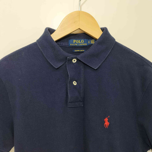 ポロラルフローレン POLO RALPH LAUREN CUSTOM SLIM FIT ポニー刺繍 鹿の子 S/S ポロシャツ メンズ import:S