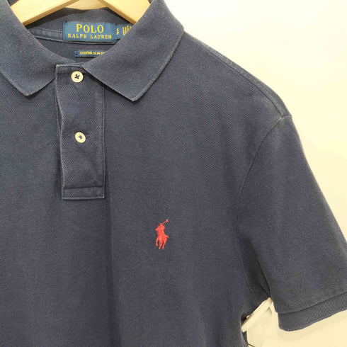 ポロラルフローレン POLO RALPH LAUREN CUSTOM SLIM FIT ポニー刺繍 鹿の子 S/S ポロシャツ メンズ import:S