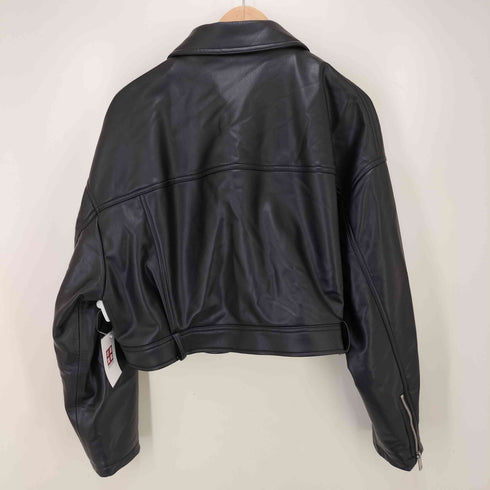 ザラ ZARA フェイクレザー ブルゾン 短丈 レディース JPN:XL