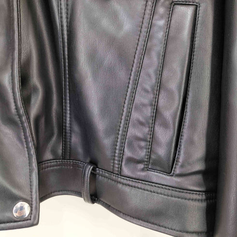 ザラ ZARA フェイクレザー ブルゾン 短丈 レディース JPN:XL