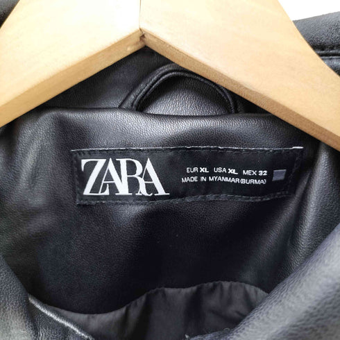ザラ ZARA フェイクレザー ブルゾン 短丈 レディース JPN:XL