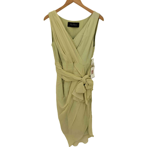 マックスマーラ MAX MARA シルク リボン ノースリーブワンピース レディース JPN:40