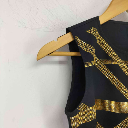 ヴェルサスヴェルサーチ VERSUS VERSACE ラインストーン ノースリーブワンピース レディース EUR:38