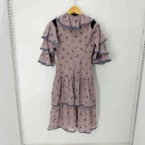 kloset フリルティアード 刺繍 ワンピース レディース 36