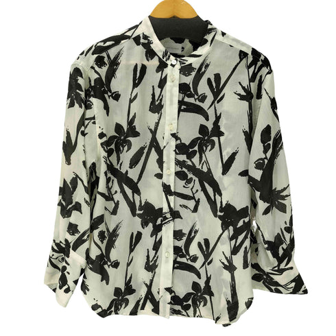 ユナイテッドアローズグリーンレーベルリラクシング UNITED ARROWS green label relaxing フラワー ペイント リネンライクシャツ レディース