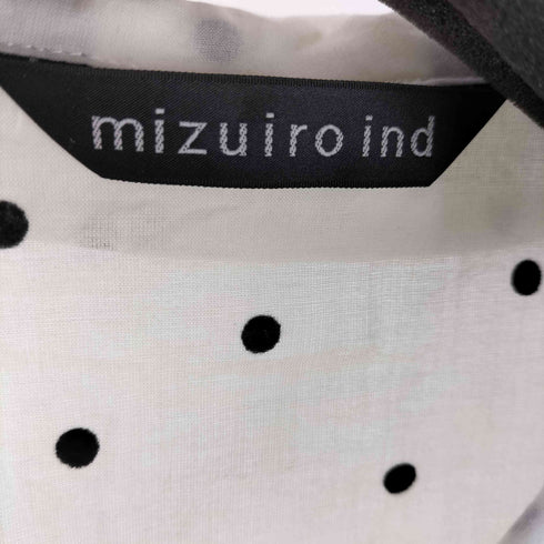 ミズイロインド mizuiro ind フロッキードット 半袖ブラウス レディース