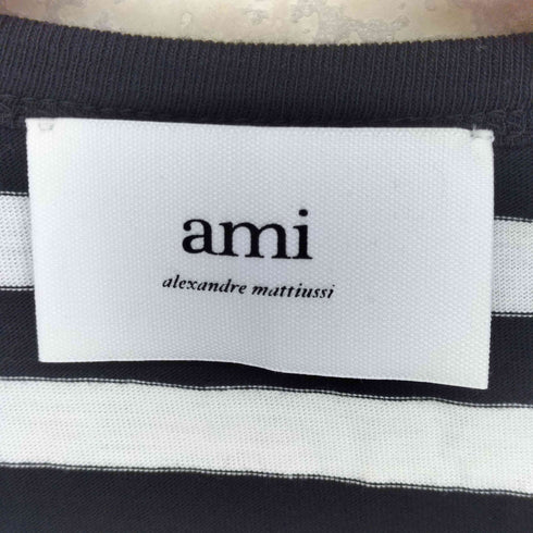 アミアレクサンドルマテュッシ AMI ALEXANDRE MATTIUSSI ブランドロゴ刺繍ボーダータンクトップ レディース